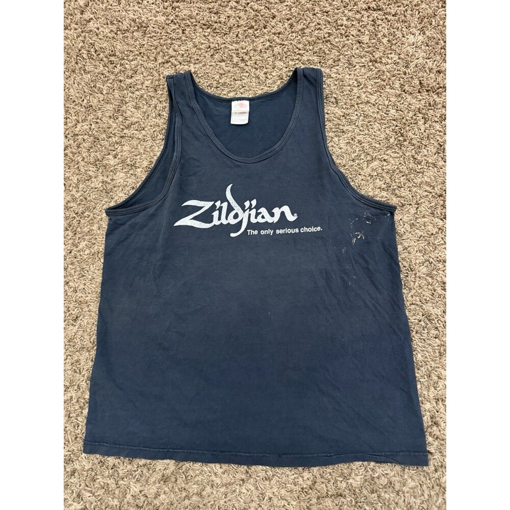 Zildjian The Only Serious Choice Sleeveless T Shirt Black Cotton Mens Sz Large